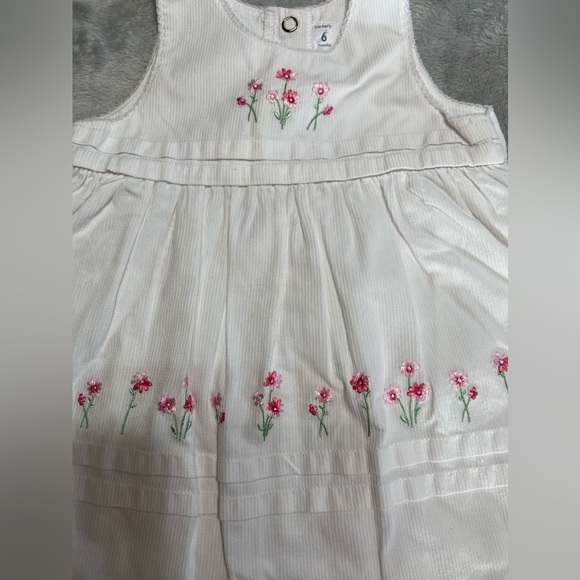 Baby Girl Clothes New Vintage Carter's 6 Month white with pink flowers. - Picture 3 of 5